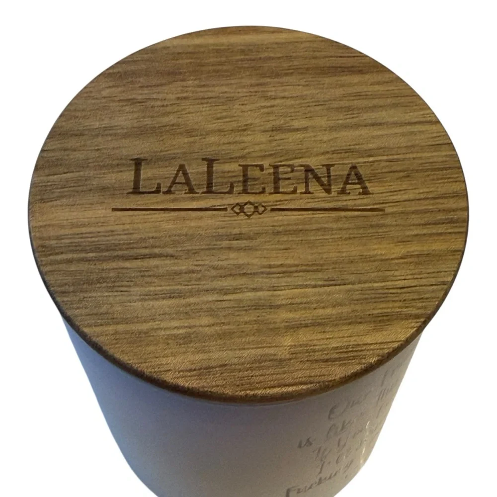 LaLeena Soy Lavender Scent Candle with Wooden Lid and Funny Saying